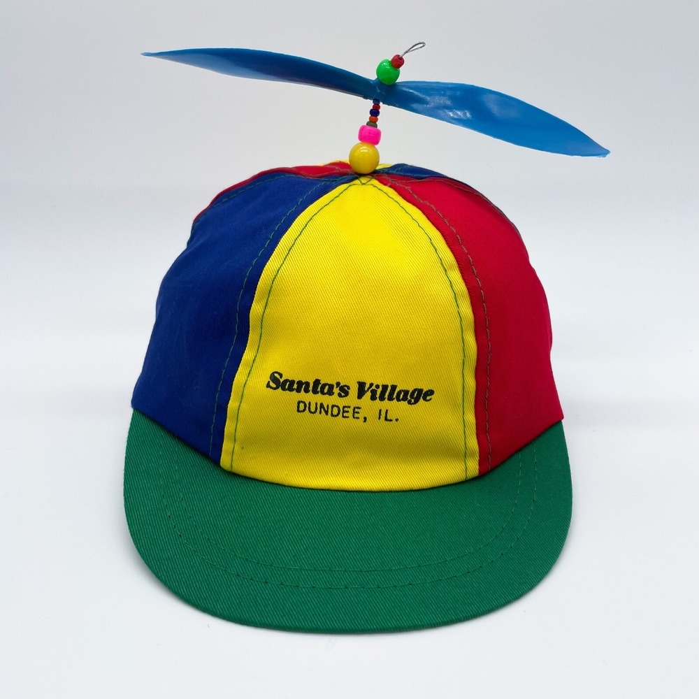 Vintage YOUTH Kids Santa's Village Propeller Hat - Dundee, Illinois Amusement